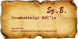 Szombathelyi Béla névjegykártya