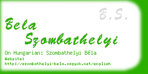 bela szombathelyi business card